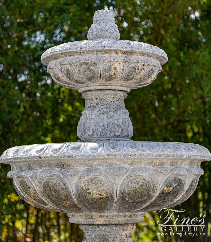 Search Result For Marble Fountains  - Stunning Three Tiered Fountain In Solid Hand Carved Granite - MF-2020